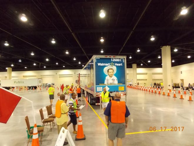 This is a look at part of the obstacle course at last year's Florida Truck Driving Championships competition inside the Ocean Center. The beachside convention center is set to host the 2018 event again this Friday and Saturday. [Florida Trucking Association]