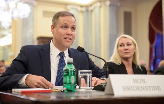 NASA chief James Bridenstine says NASA is already talking with private companies about potentially taking over the space lab after 2025. Other options include dividing the 20-year-old station into segments or reducing its size. [Joel Kowsky/The Associated Press]
