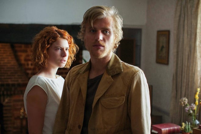 Moll (Jessie Buckley) falls for Pascal (Johnny Flynn) a man accused of brutal murders in "Beast." [Roadside Attractions]