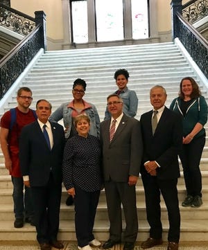 Bristol Community College Health Adult Education program students and instructor Barbara Maggiacomo recently toured the State House in Boston and met their legislators.