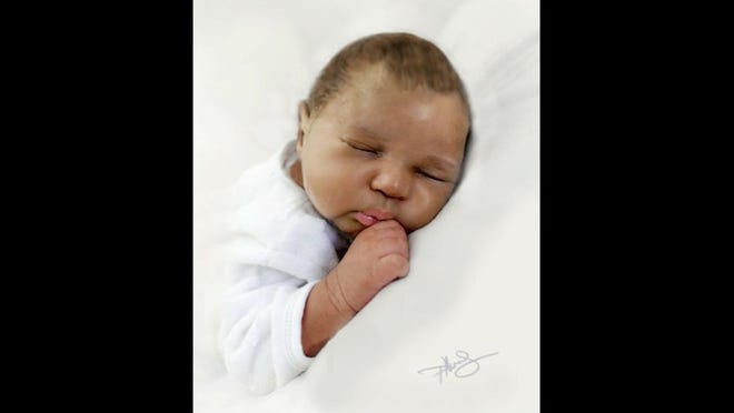 An artist's rendering depicts what a newborn girl found in the waters about 100 feet off the Florida coast on June 1, 2018, might have looked like at her time of birth. Detectives are investigating the discovery of the baby's body near the Boynton Beach Inlet. The girl is believed to have been less than 2 weeks old when she died.