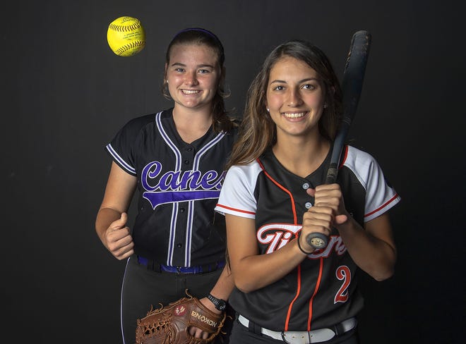 The Gainesville Sun's high school softball players of the year: Alyssa Humphrey, left, of Gainesville and Hallie Bryant of Trenton. [Alan Youngblood/Staff photographer)