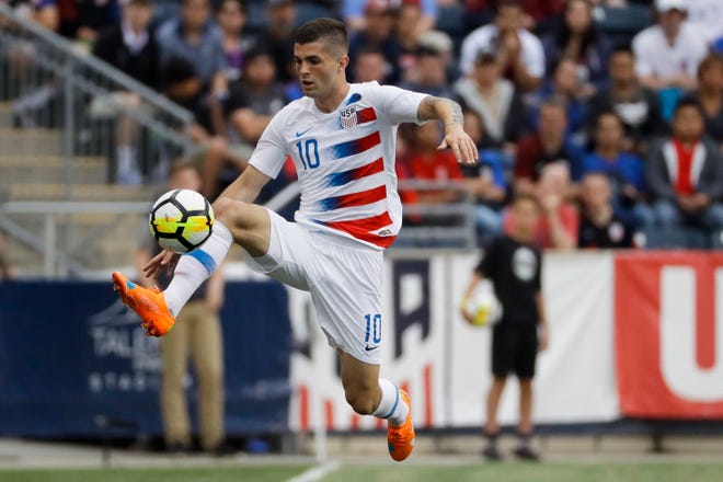 United States midfielder Christian Pulisic controls the ball during a match against Bolivia May 28 in Chester, Pa. The United States men's national team will not participate in the FIFA World Cup this month.