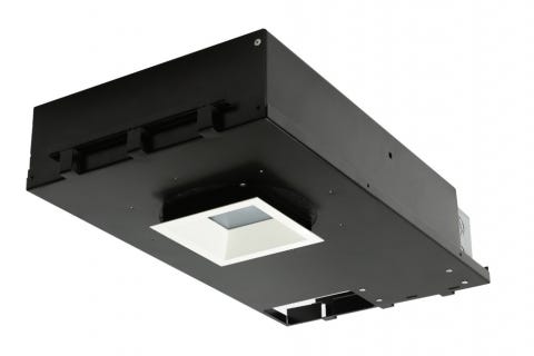 The Ketra D3 downlight is typically installed behind a ceiling and the light generated by the LED illuminates the space below.