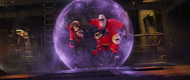 Disney Pixar shows a scene from "Incredibles 2," in theaters Friday. [DISNEY/PIXAR]