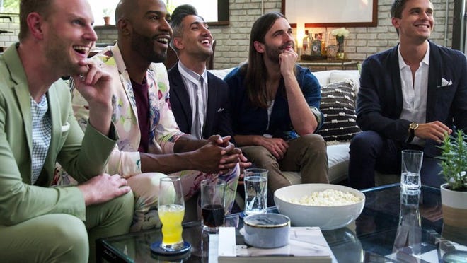 Antoni Porowski, Karamo Brown, Bobby Berk, Jonathan Van Ness and Tan France in “Queer Eye,” which is about to release its second season. Contributed by Netflix