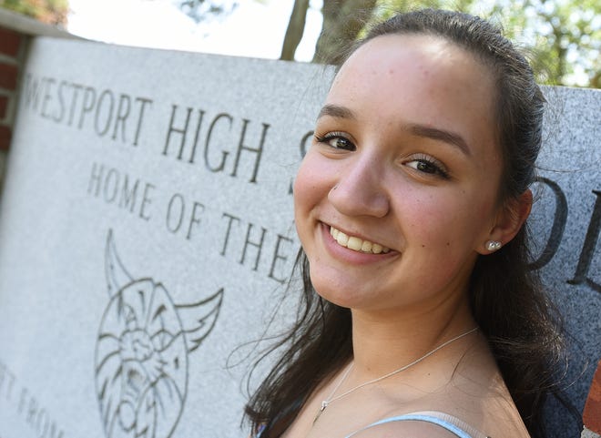 Westport High junior Sydney Pacheco is seen at her school Thursday, June in Westport, Massachusetts. [JACK FOLEY/HERALD NEWS]