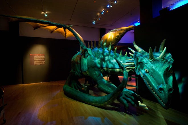 SUPPLIED PHOTO A giant dragon is part of "Mythic Creatures: Dragons, Unicorns & Mermaids" at the Riverfront Museum June 23 through Sept. 30.