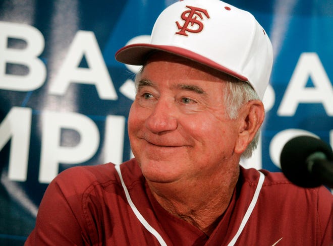 Mike Martin, who has led the Seminoles since 1980, became college baseball's wins leader in May. He has a 1,987-713-4 record and .736 win percentage. Florida State announced on Monday that 2019 will be Martin's 40th and final season as the Seminoles' coach. [AP File]