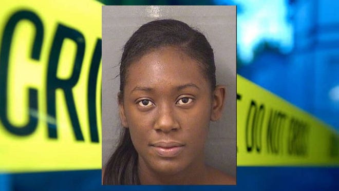 Ch’korie Sanders, 18, of Boynton Beach was booked into the Palm Beach County Jail early Sunday on charges of affray and cruelty toward a child. (PBSO)