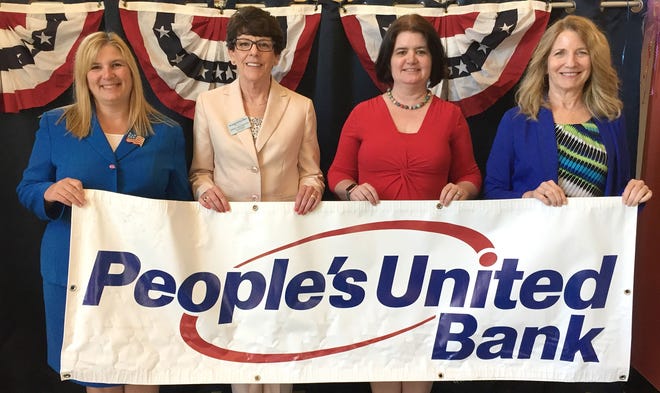 From left to right, Kimberly Alty, People's United Bank VP Business Banker; Mary Matheson, People's United Bank Vice President Branch Manager; Children's Museum of New Hampshire President Jane Bard and CMNH Vice President of Development and Community Engagement Paula Rais. [Courtesy photo]