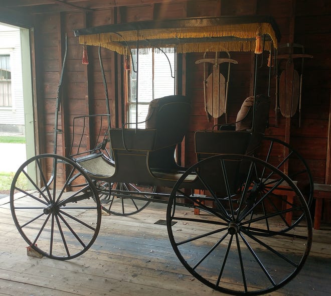 The Sanford-Springvale Historical Society has added this surrey with a fringe on top to its collection at the Goodwin House on Main Street. Historical Society President Harland Eastman is hoping the surrey can make a special appearance in this year's Fourth of July Parade in Sanford.

[Shawn P. Sullivan/Seacoastonline]