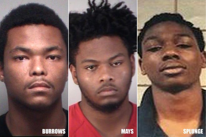 Larry D. Burrows, 23, of Orlando; Matthew A. Splunge, 16, of Orlando, and Tracy L. Mays Jr.,18 of 221 Deborah Ave., Leesburg, have been charged with murder and attempted robbery. [Lake County Jail]