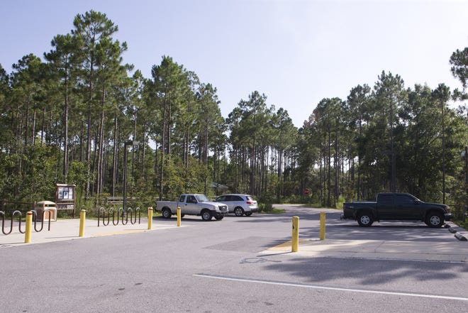 The Panama City Beach Conservation Park currently features 17 public parking spots. The city is planning a major expansion of the parking area. [JOSHUA BOUCHER/THE NEWS HERALD]
