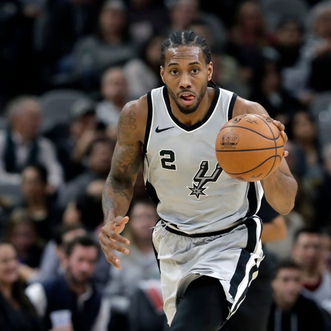 (File) Spurs small forward Kawhi Leonard has asked to be traded and reportedly plans to sign with the Lakers when he becomes a free agent in 2019.

[Eric Gay/Associated Press]