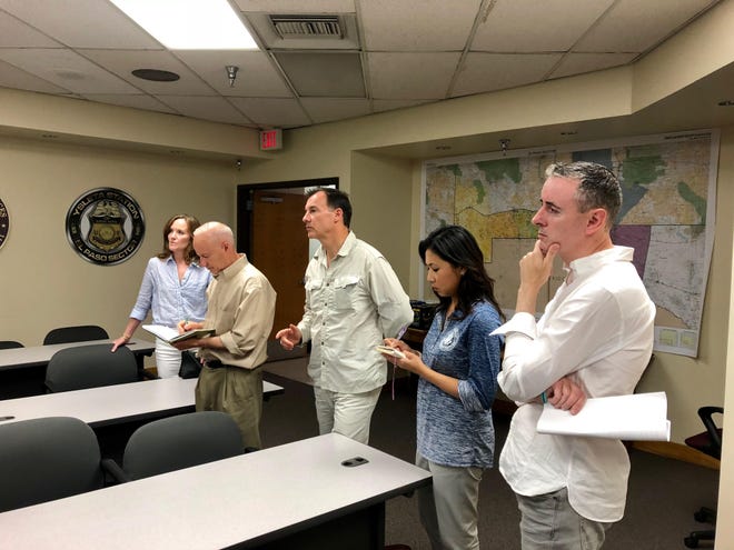Brian Fitzpatrick, right, R-8th, of Middletown, traveld to an immigration detention center in Texas to learn more about the treatment of unaccompanied children separated from their parents at the U.S. border. [CONTRIBUTED]