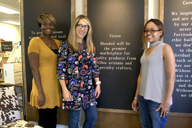 From left, Blended's co-owners Kisha Stanley, Jennifer Smith and Ayanna Cooper focus on provided a home for small locally owned businesses at Aurora Farms.