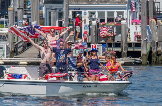 A scene from last year's boat parade at Hyannis Marina. (BP file photo by Alan Belanich)