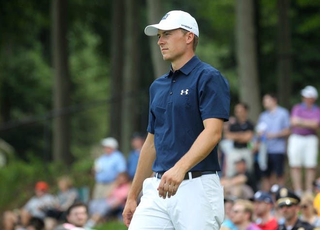 Jordan Spieth has not finished closer than 12 shots of the lead in his last seven tournaments since the Masters. [Stew Milne/The Associated Press]