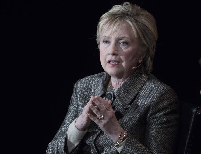 Former Secretary of State Hillary Clinton speaks in New York. The Justice on April 6, 2017. [AP FILE]