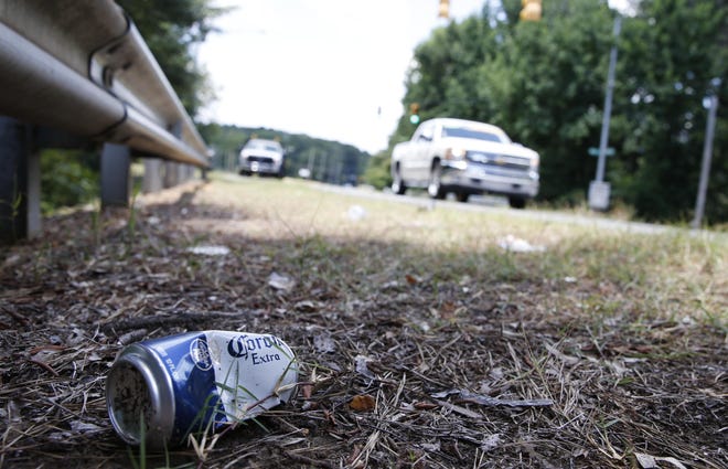 Litter is seen along the side of Hargrove Road East. Last year, the Alabama Department of Transportation spent almost $200,000 on litter cleanup in Tuscaloosa County. [Staff Photo/Erin Nelson]