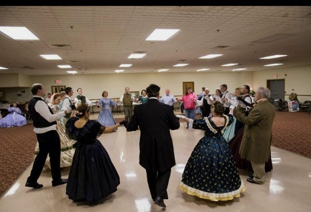 Civil War Ball participants enjoy an evening of dancing. [FILE PHOTO]