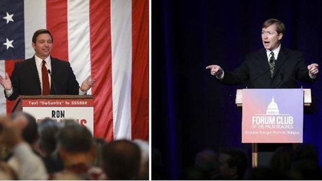 Republican gubernatorial candidates Adam Putnam and Ron DeSantis squared off in their first debate Thursday evening.