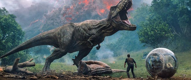 A new Jurassic movie, “Jurassic World: Fallen Kingdom," is bringing us another installment in the dino-franchise. A new app is also allowing us to be dinosaur hunters at home as dinosaurs roam our neighborhoods. [Universal Pictures]