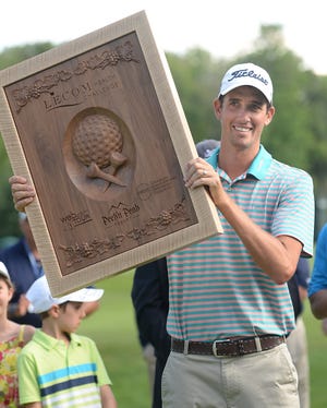 Chesson Hadley, of Raleigh, North Carolina, won the Web.com Tour's LECOM Health Challenge Golf tournament last year at Peek'n Peak Resort. Hadley later gained his PGA Tour card. [JACK HANRAHAN/ERIE TIMES-NEWS]