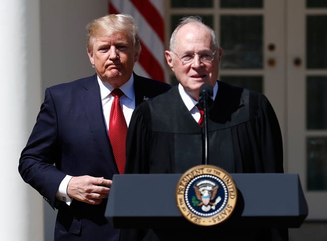 President Donald Trump and retiring Supreme Court justice Anthony Kennedy