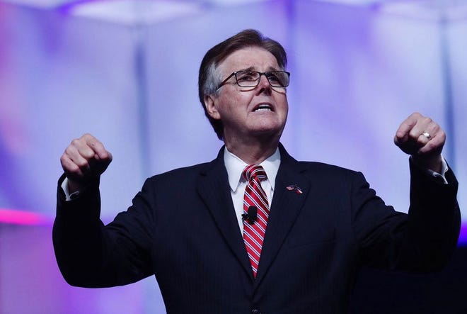 Lt. Gov. Dan Patrick speaks at the Republican Party of Texas convention in San Antonio on Friday, June 15, 2018.