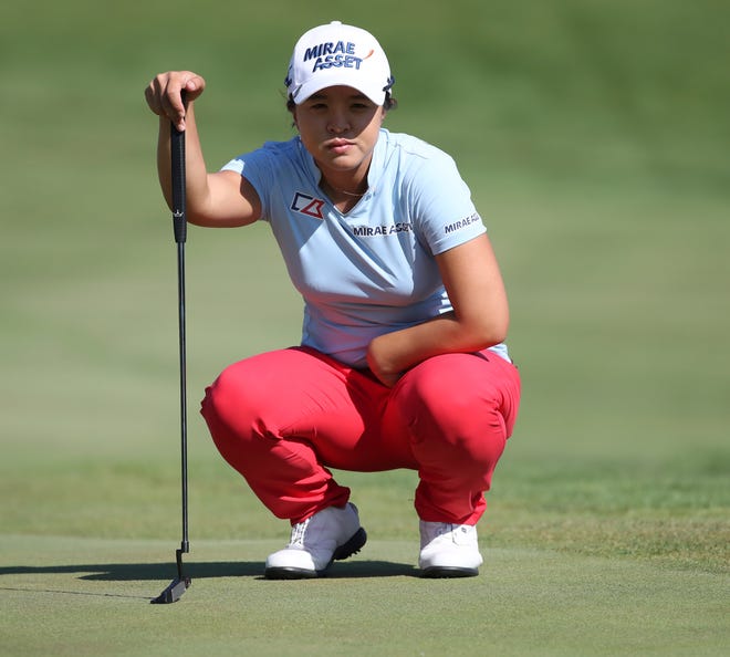 Sei Young Kim looks on at No. 5 during the Thornberry Creek LPGA Classic golf tournament Sunday, July 8, 2018, in Oneida, Wis. (Jim Matthews/The Post-Crescent via AP)