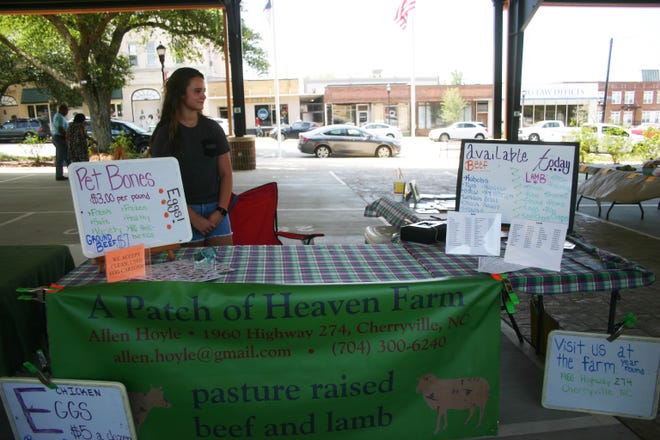 Madison Weaver with the A Patch of Heaven shows up each week at the local farmers' market. [Keara Harris/The Star]