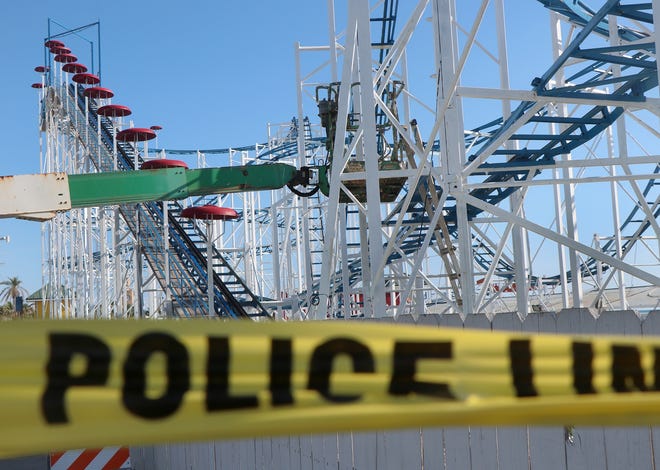 State investigators say excessive speed the Sandblaster roller coaster to derail on June 18. The Boardwalk ride has been closed ever since. [News-Journal/David Tucker]