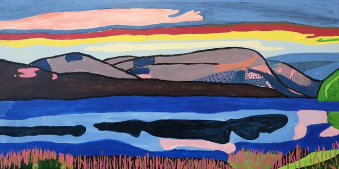 “Painted Lake” by Rachael Armstrong, featured at "Prism" reception