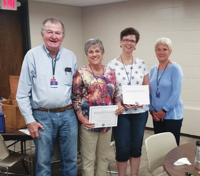 New Golden K Kiwanis members Judy Twedt and Janean Geer are pictured with Darrell Staley, president and Marcia Wisnieski, membership chair. Contributed photo