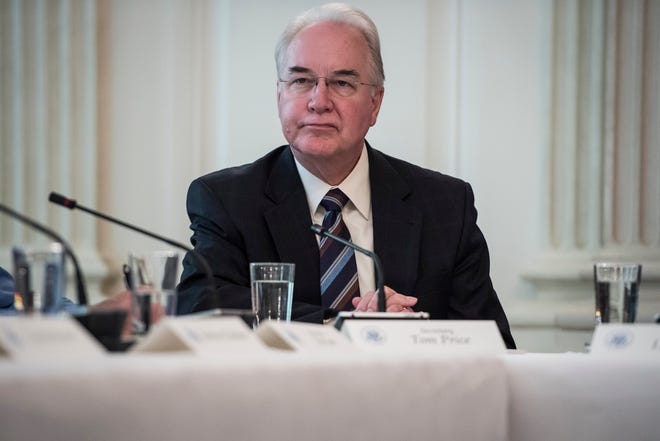 Former Health and Human Services secretary Tom Price should repay the federal government more than $341,000 for improperly using charter and military aircraft for travel, a watchdog said Friday. [Jabin Botsford/Washington Post]