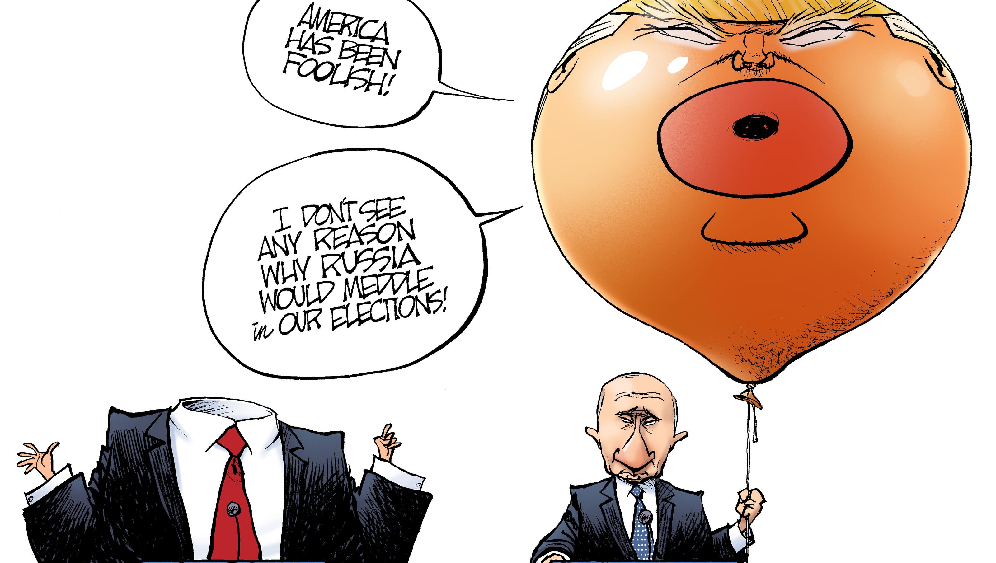 Beeler cartoon: Trump balloon