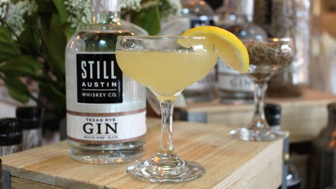 In addition to new-make whiskeys, Still Austin Whiskey now has a rye gin available in the South Austin tasting room. Try it in cocktails like the Bee's Knees on draft.