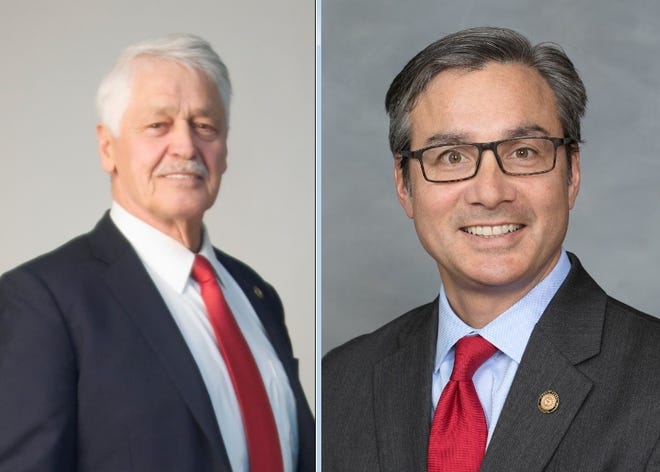 Harper Peterson, left, a Democrat challenging N.C. Sen. Michael Lee, R-New Hanover, raised more money than Lee in the second quarter of 2018 but still trails in overall fundraising and in cash on hand. [CONTRIBUTED PHOTOS]