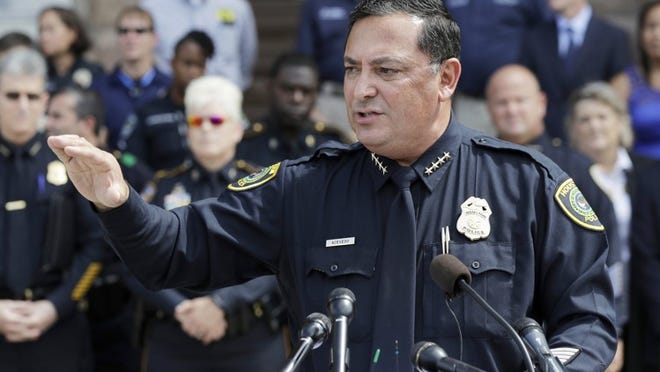 Houston Police Chief Art Acevedo wants to create a system to assess parolees’ criminal history and prioritize who should be sought before others by using “risk-assessment categories.” The offender with a history of sexual abuse, for instance, would be sought before another with white-collar offenses. ERIC GAY/2017 ASSOCIATED PRESS