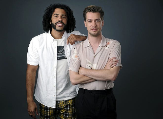 In this July 9 photo, Daveed Diggs, left, and Rafael Casal, cast members, co-producers and co-writers of “Blindspotting,” pose for a portrait in Los Angeles to promote their film. [CHRIS PIZZELLO/INVISION/ASSOCIATED PRESS]