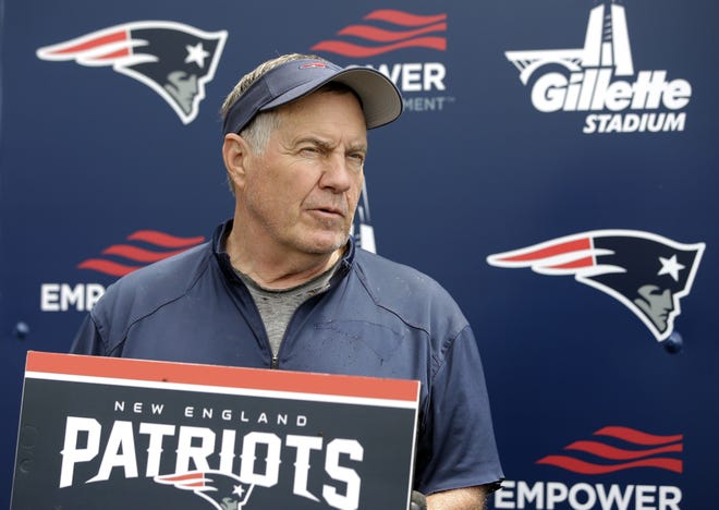 Patriots coach Bill Belichick, shown in June, met with the media on Wednesday but avoided questions about benching Malcolm Butler in the Super Bowl and trading Jimmy Garoppolo last season, among other queries about past controversies.