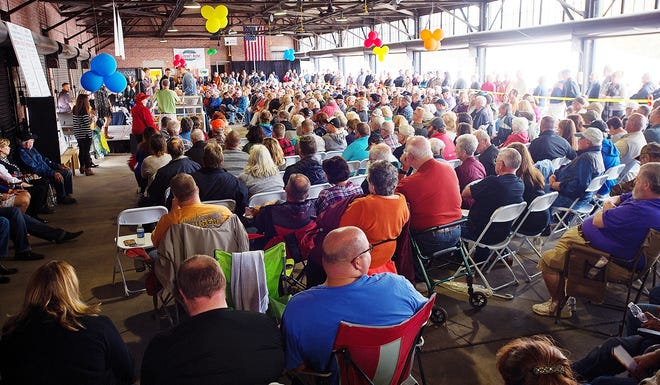 A capacity crowd attends the 2017 Sportsmen's Saturday at the Historic Southern Railway Freight Depot in Lexington. [Donnie Roberts/The Dispatch]
