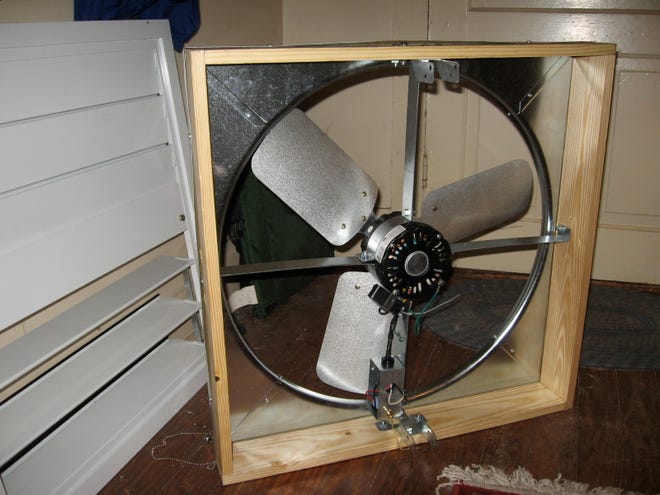 Homeowners are taking a second look at whole house fans as a method of home cooling, which offers a host of advantages, along with a few drawbacks. [By Piercetheorganist [GFDL (http://www.gnu.org/copyleft/fdl.html) or CC BY 3.0 (https://creativecommons.org/licenses/by/3.0)], from Wikimedia Commons]