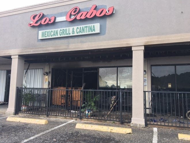Los Cabos Mexican Grill and Cantina in Navarre was gutted by a fire that broke out early Monday morning. Officials are investigating the cause of the blaze. [JENNIE MCKEON/DAILY NEWS]
