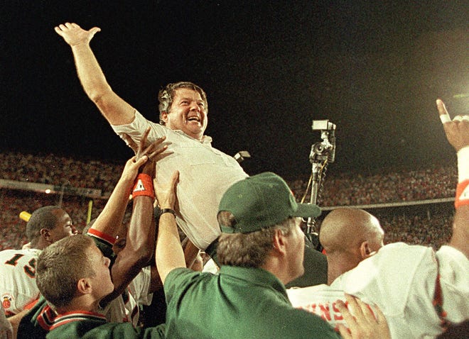 Miami used to lure recruits with history lessons, including this scene. Now, Mark Richt is selling paradise. [AP FILE/Raul Demolina]