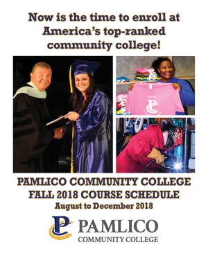 Pamlico Community College’s Fall 2018 Course Schedule is now available online and in print form. [Contributed photo]