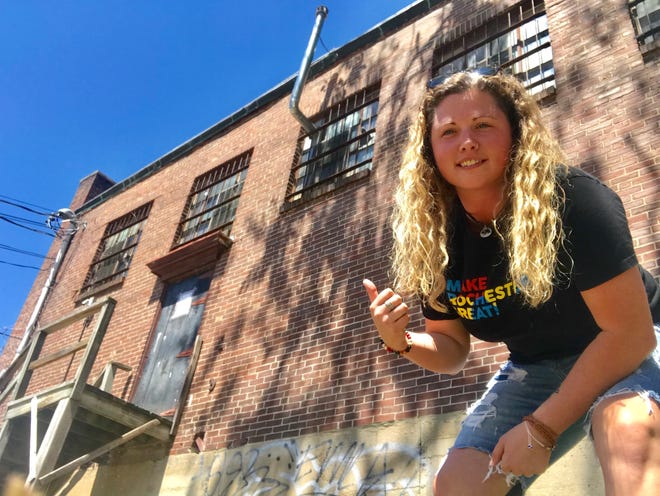 Jessica Clay has gained the city of Rochester's approval to paint a large mural on the back of this 6 North Main St. building, which faces Water Street. [Courtesy image]