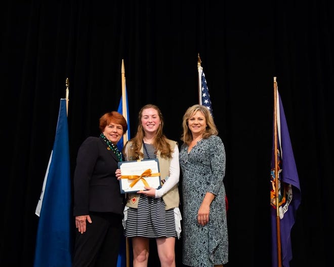 Mary Allen receives her 2018 Gold Award from Girl Scouts of Western New York. [PHOTO PROVIDED]